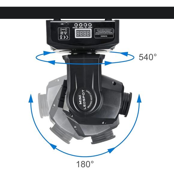 30W LED Moving Head DJ Lights – 2-Pack with 7 Colors & DMX Sound Activation - Picture 5 of 8